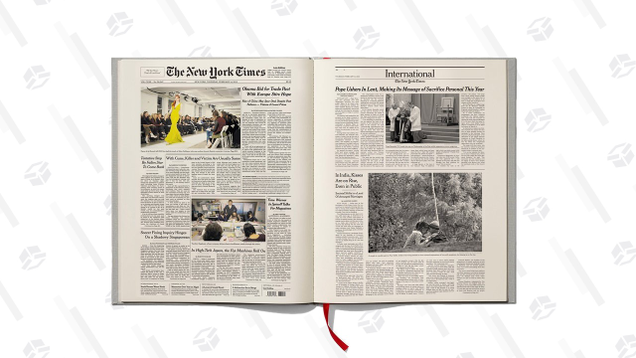 “This personalized Special Day book is a reproduction of The Times newspaper from any date since 1851, containing the headlines, articles, photographs and advertisements that appeared on the day you select.”